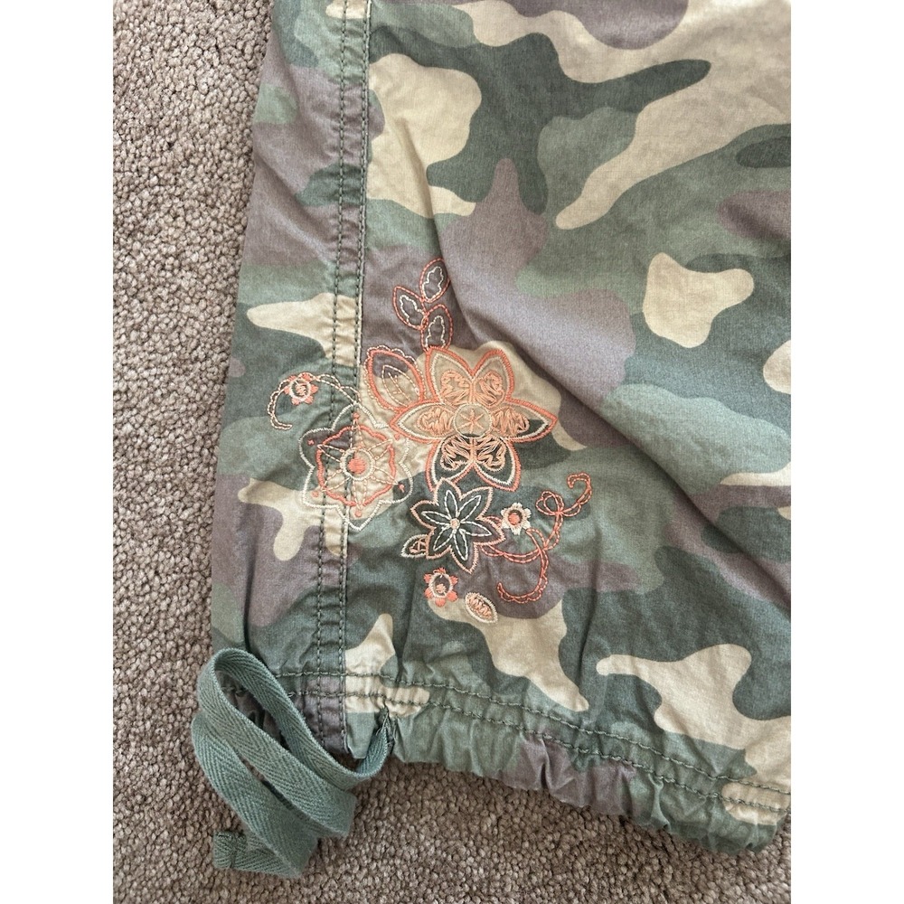 Vintage Y2K Cherokee Children's Cargo Pants Size 12 Camo W Embroidered Flowers - Picture 6 of 8